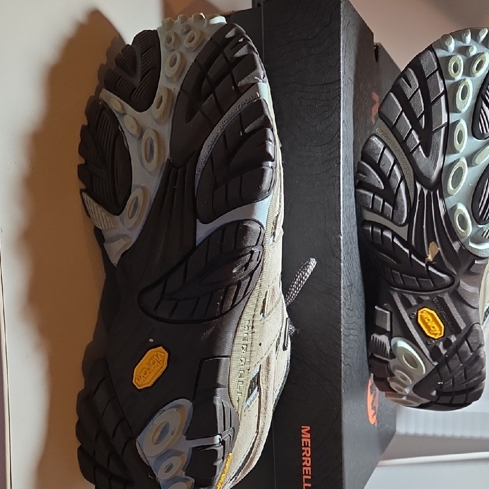 Merrell Women's Moab 2 WP Brindle Shoes - Tan and Gray 10.5 - Picture 5 of 8